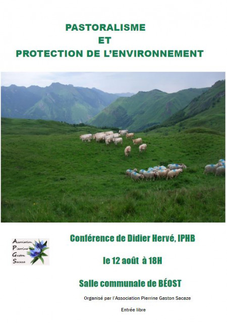 Affiche conférence Pastoralisme et protection de l'environnement