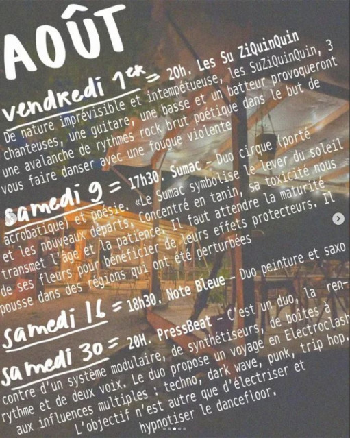 Programmation Bious août