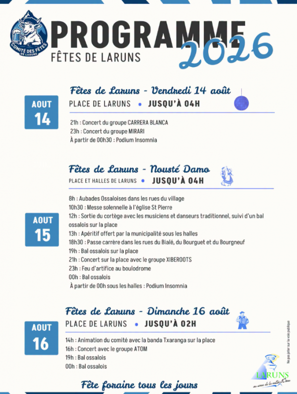 Programme fetes Laruns - © Comité des fêtes Programme fetes Laruns
