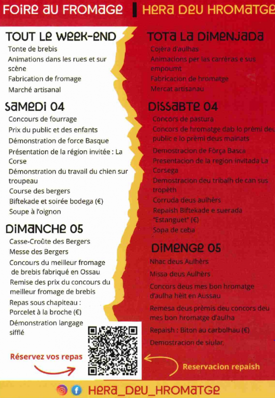 Verso - Flyer Foire au fromage